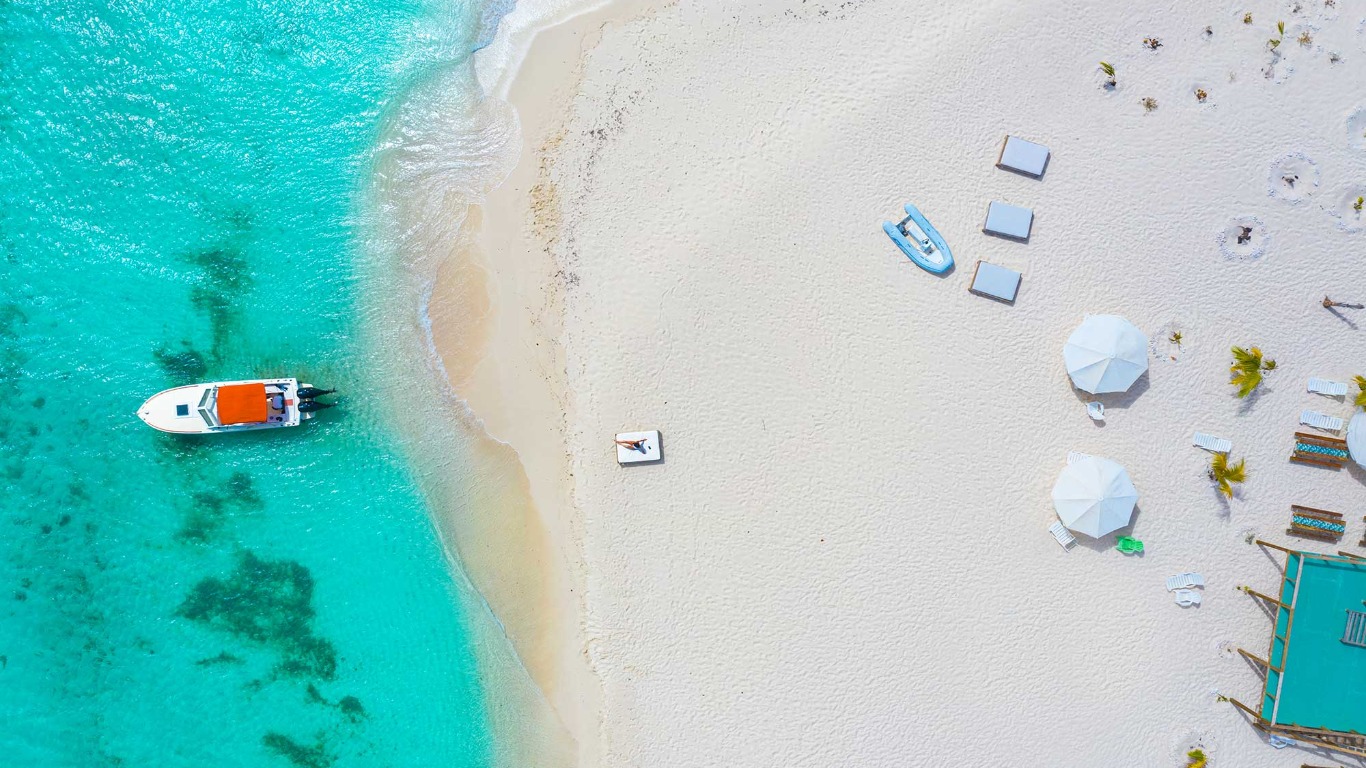 playa de Anguilla vista desde el aire